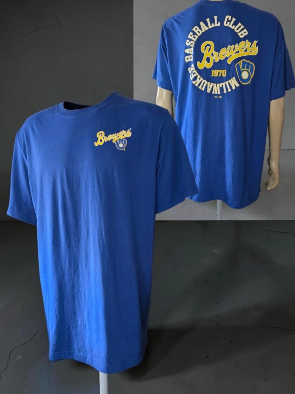 NWOT MAJESTIC (XL) MLB MILWAUKEE BREWERS Short Sleeve Team Logo T-Shirt